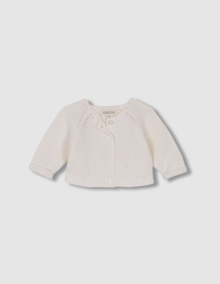 Chaqueta con calados blanco roto