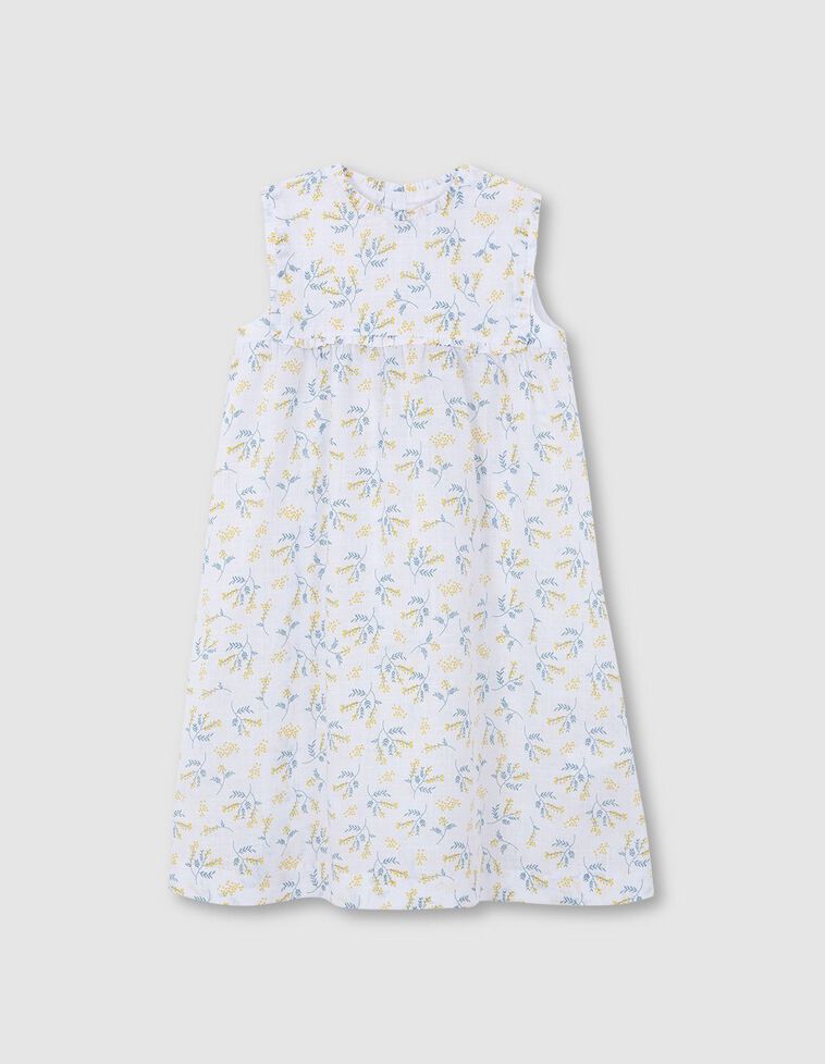 Camisón blanco estampado de mimosa