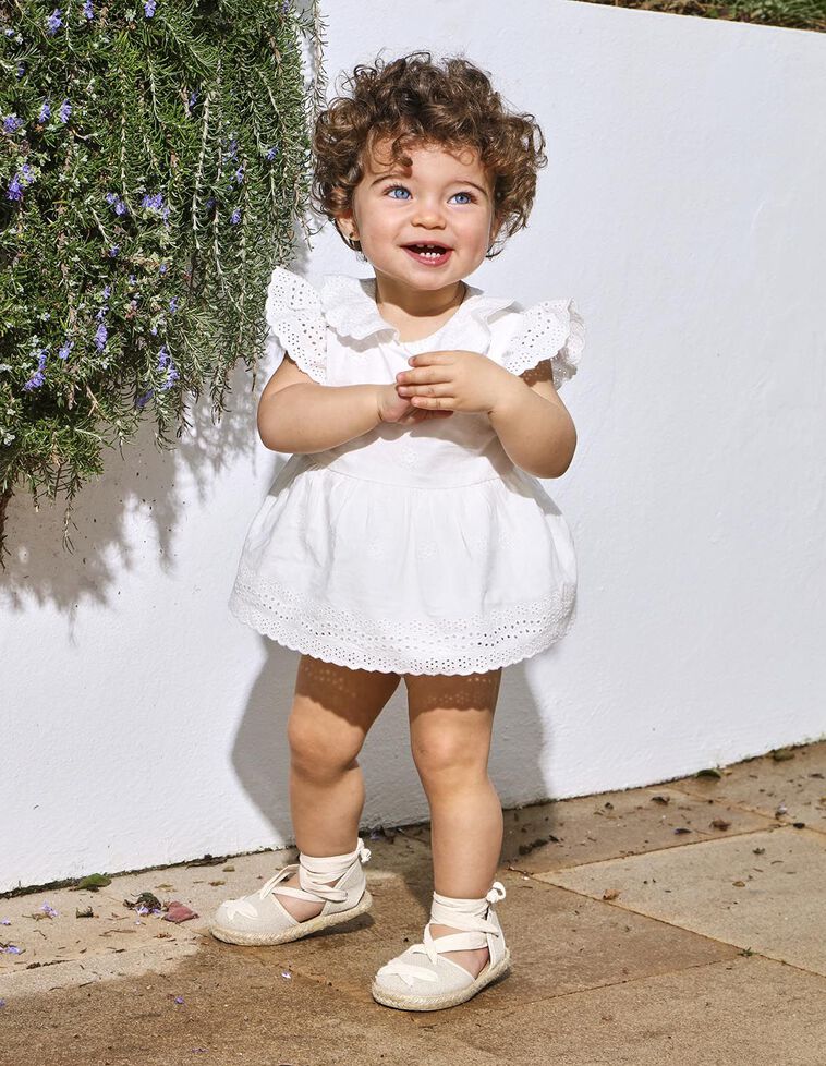 Ranita con maxi volante en cintura blanco