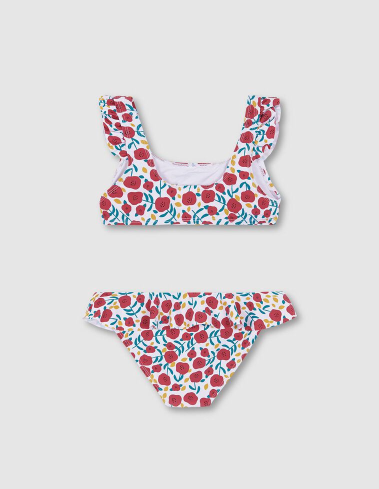 Bikini estampado de flores corales 