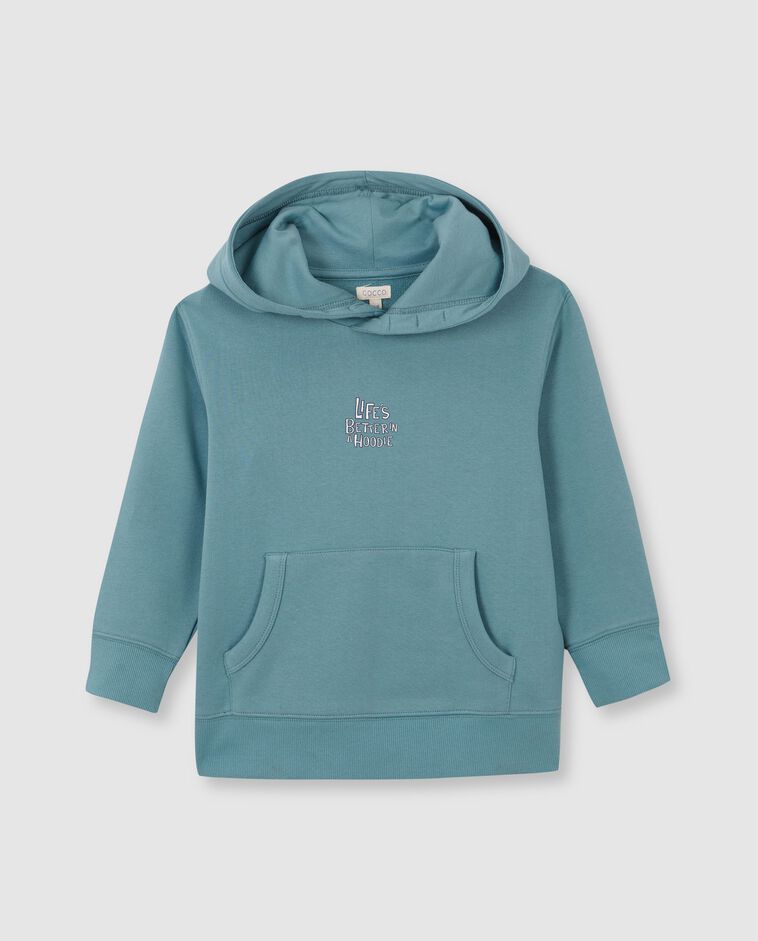 Sudadera mensaje azul claro