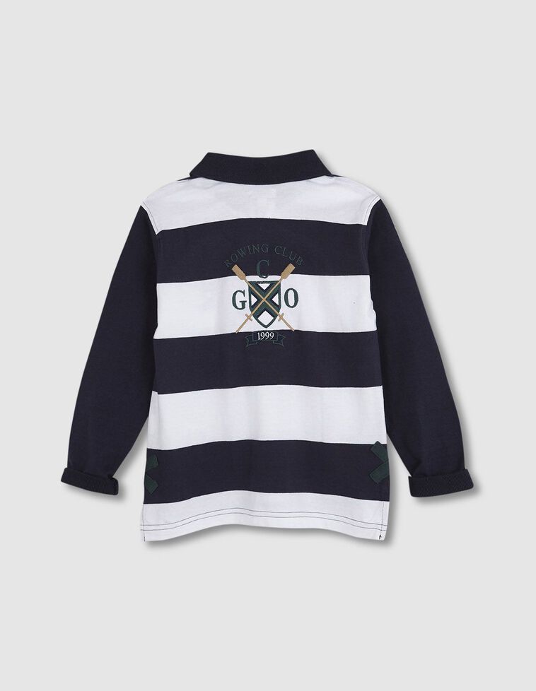 Polo de rayas marino y blanco