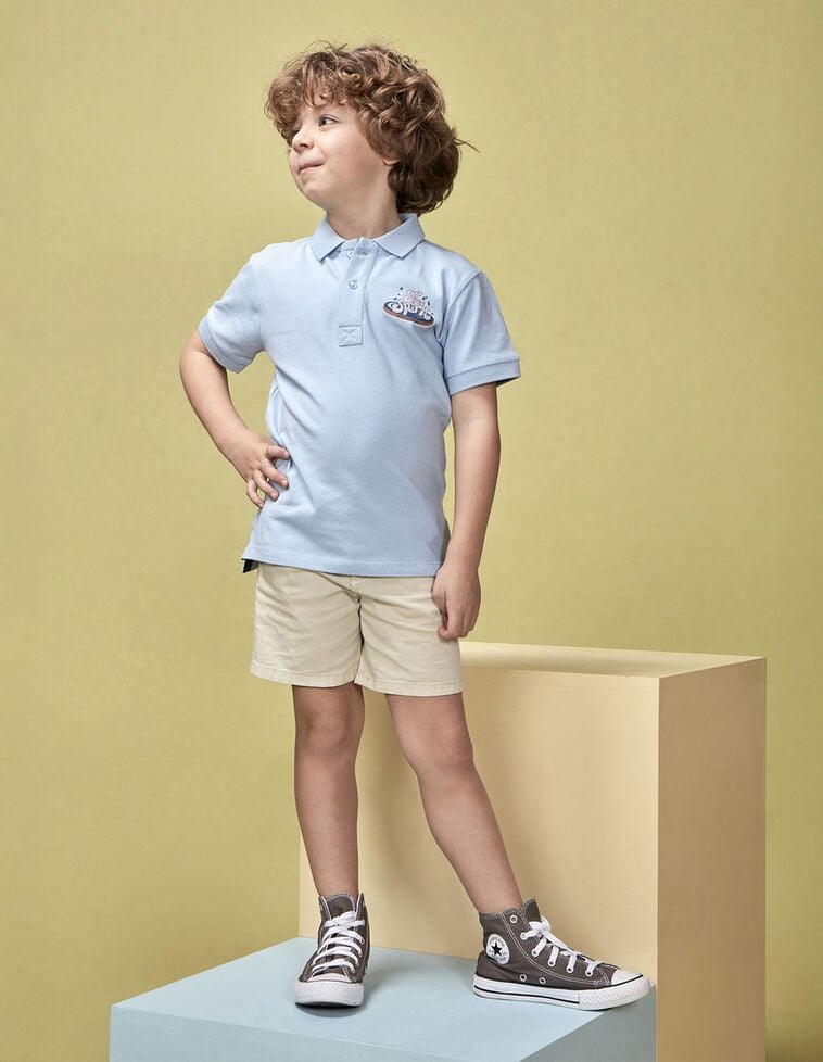 Polo estampado free spirit azul claro