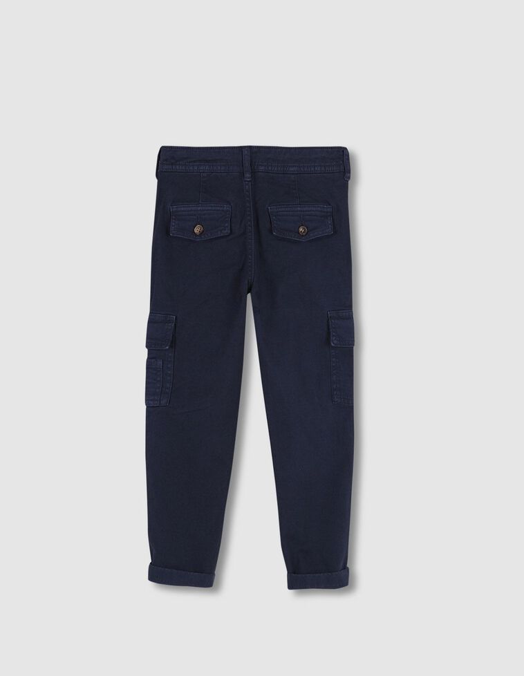 Pantal&oacute;n cargo cintura regulable azul