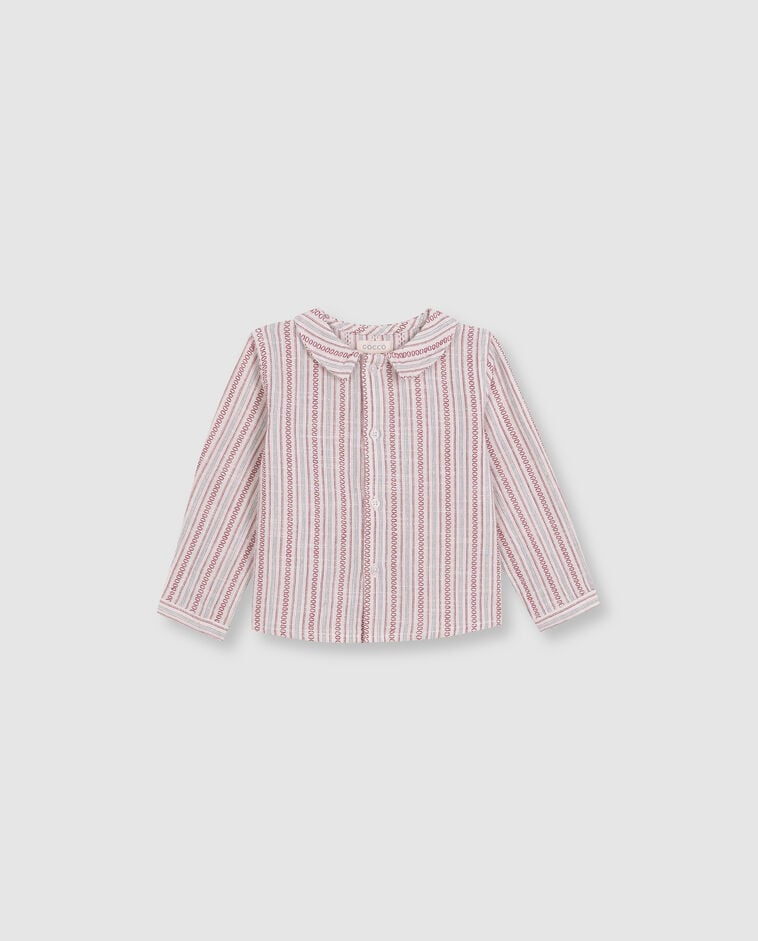 Camisa de rayas blanco beb&eacute;