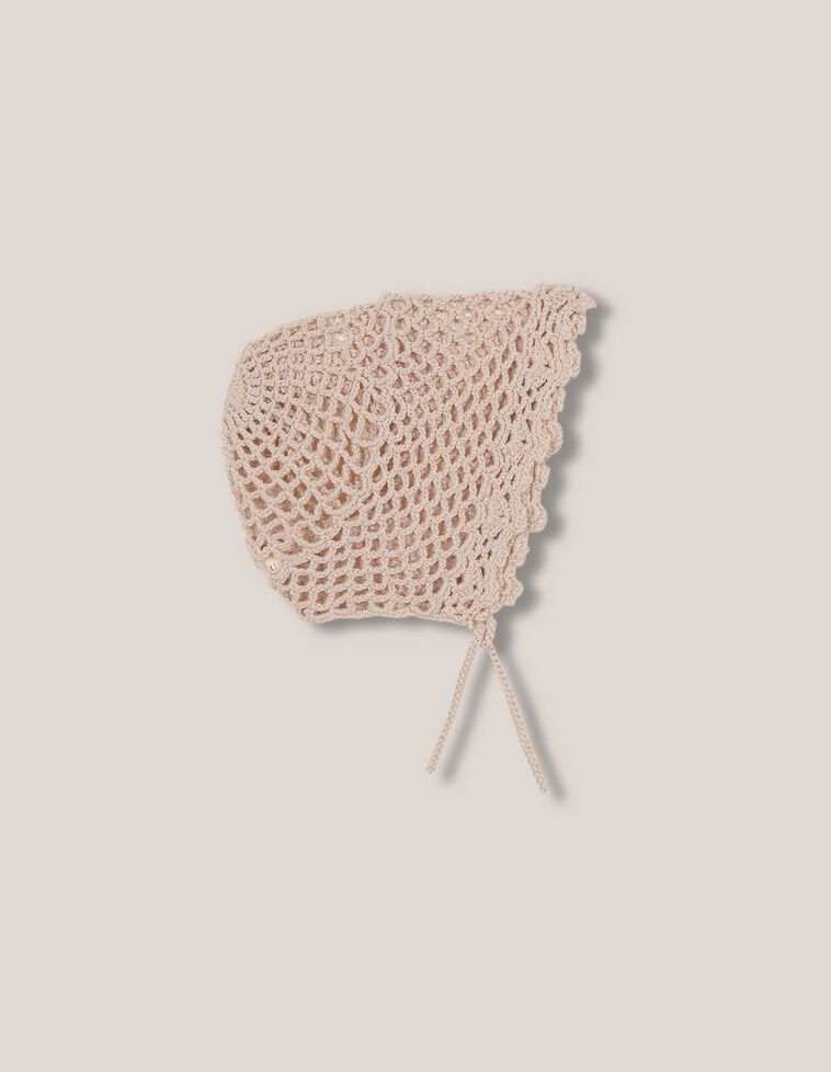 Capota de crochet marrón