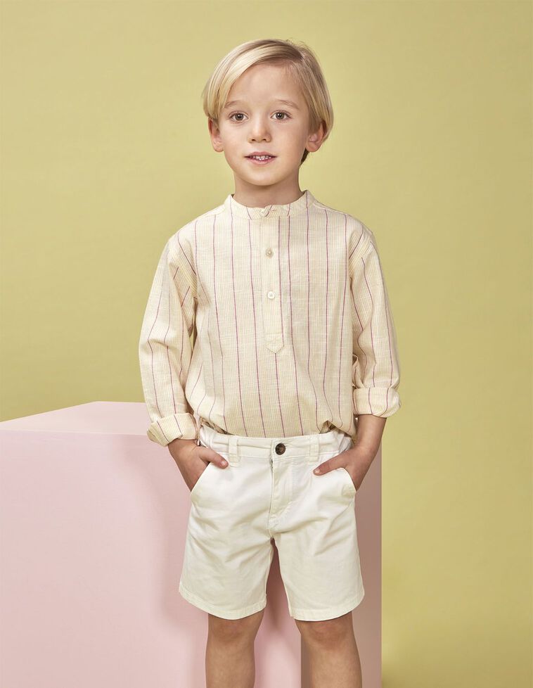 Pantalón chino corto blanco