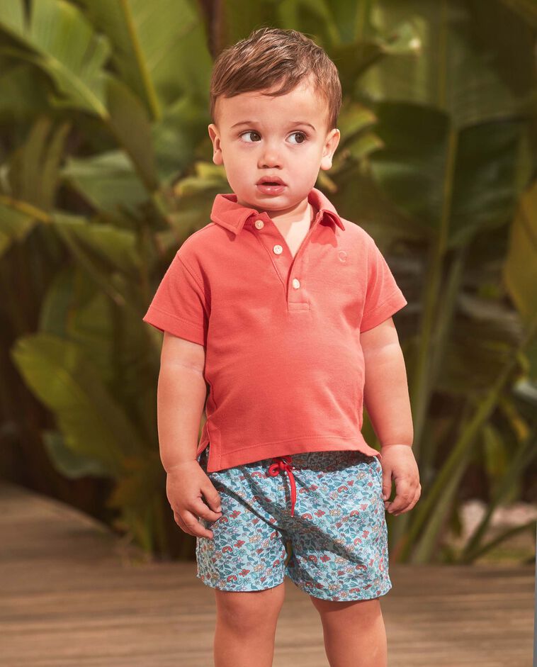 Ba&ntilde;ador estampado floral azul claro