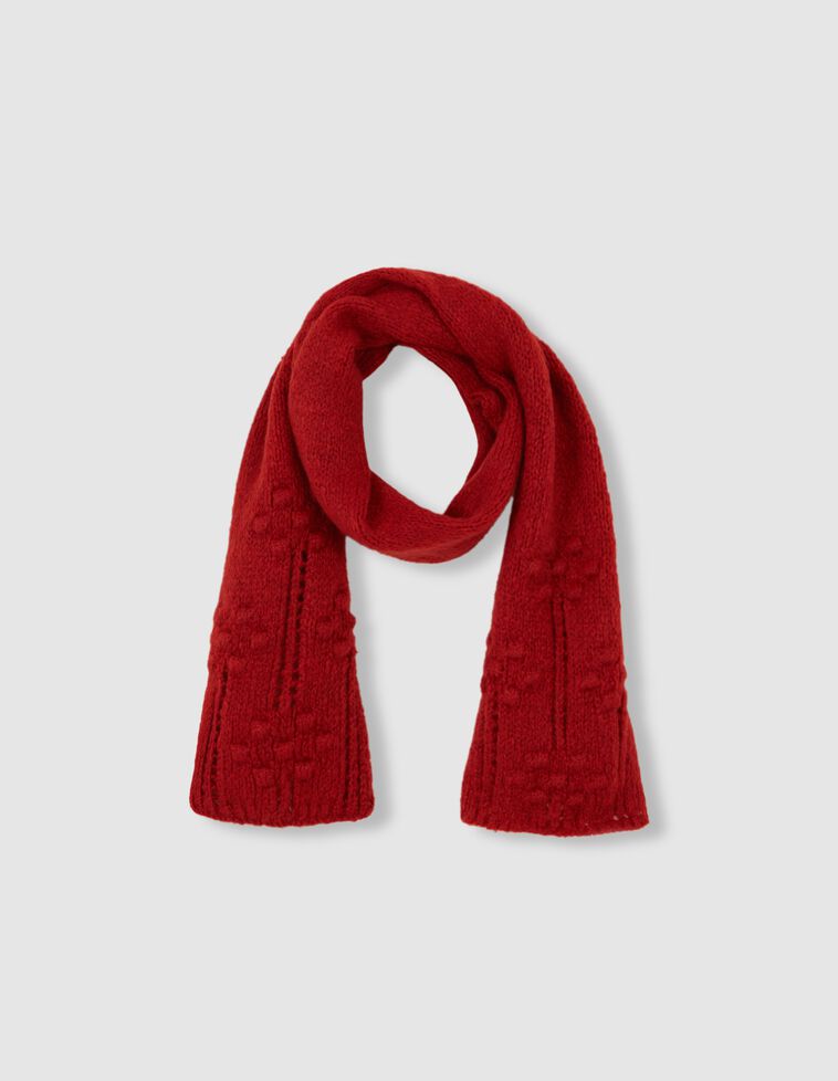 Bufanda openwork con lana rojo