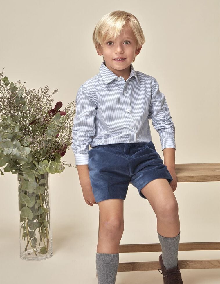 Pantalón corto terciopelo azul