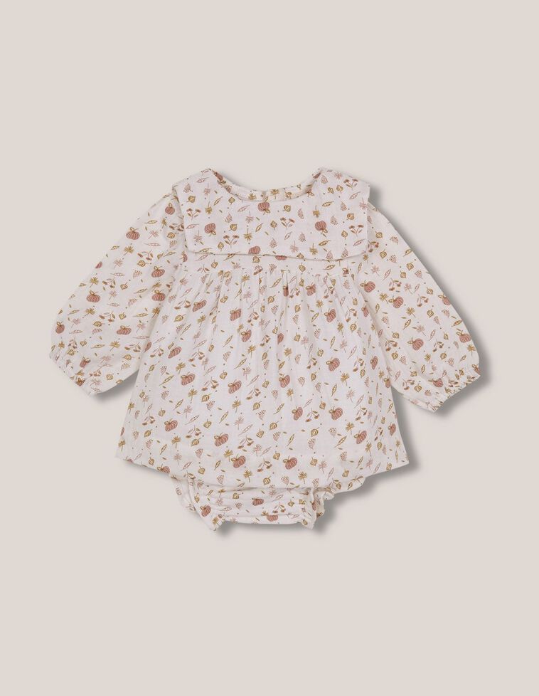 Vestido de estampado de gasa blanco