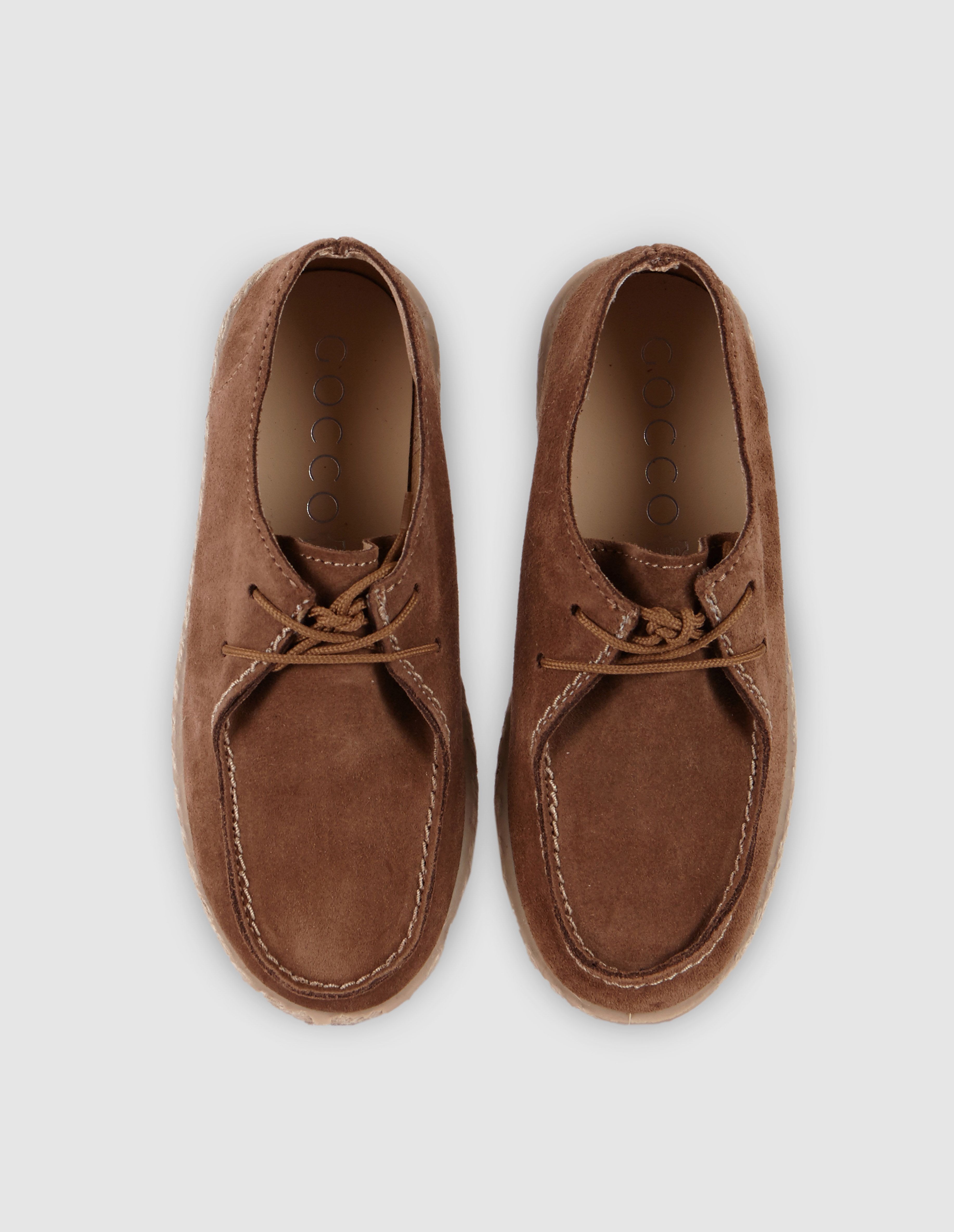 Zapato ante cordones camel