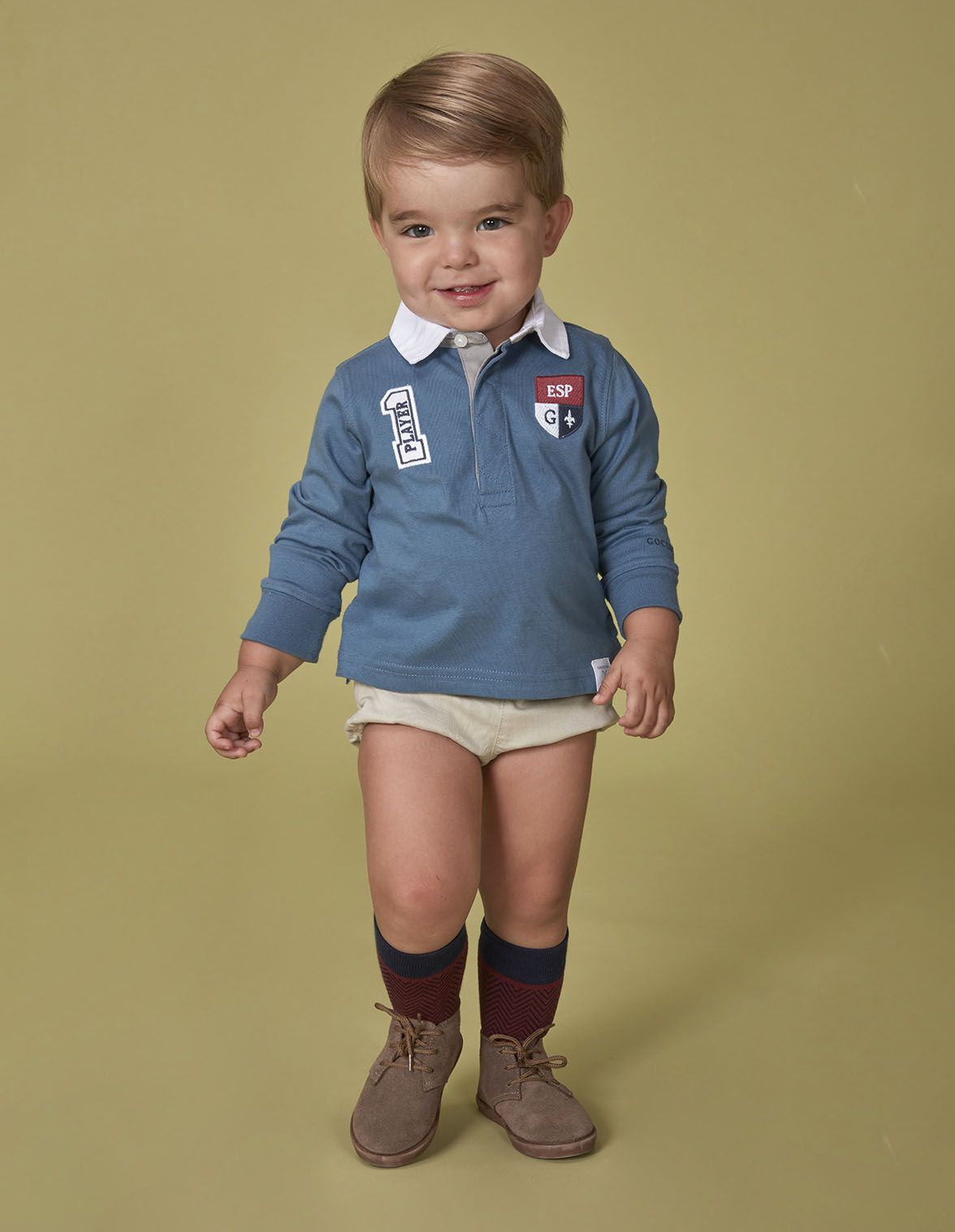 Polo player 1 azul para nino bebe Gocco