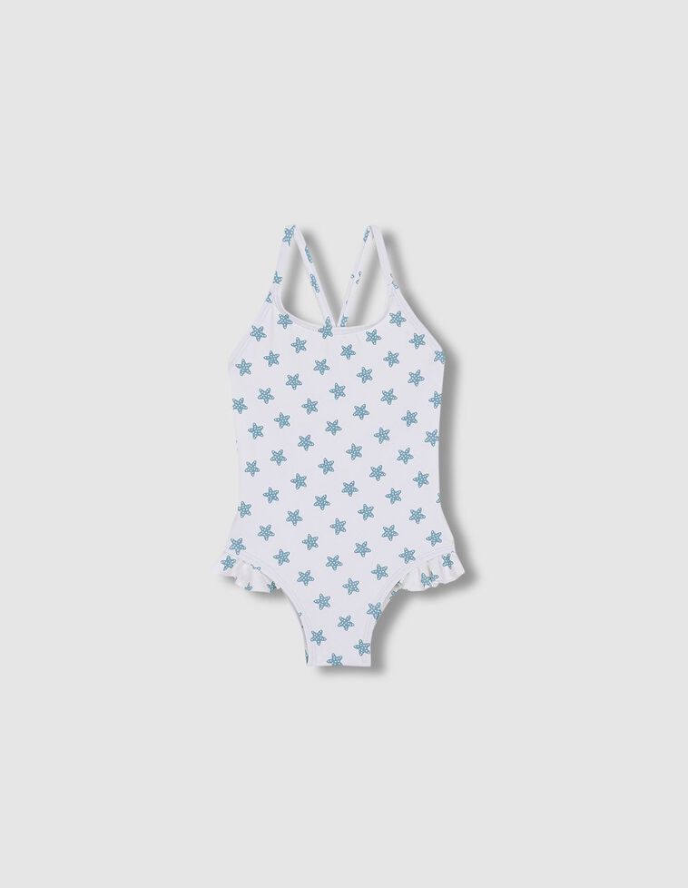 Traje de baño estampado estrellas blanco