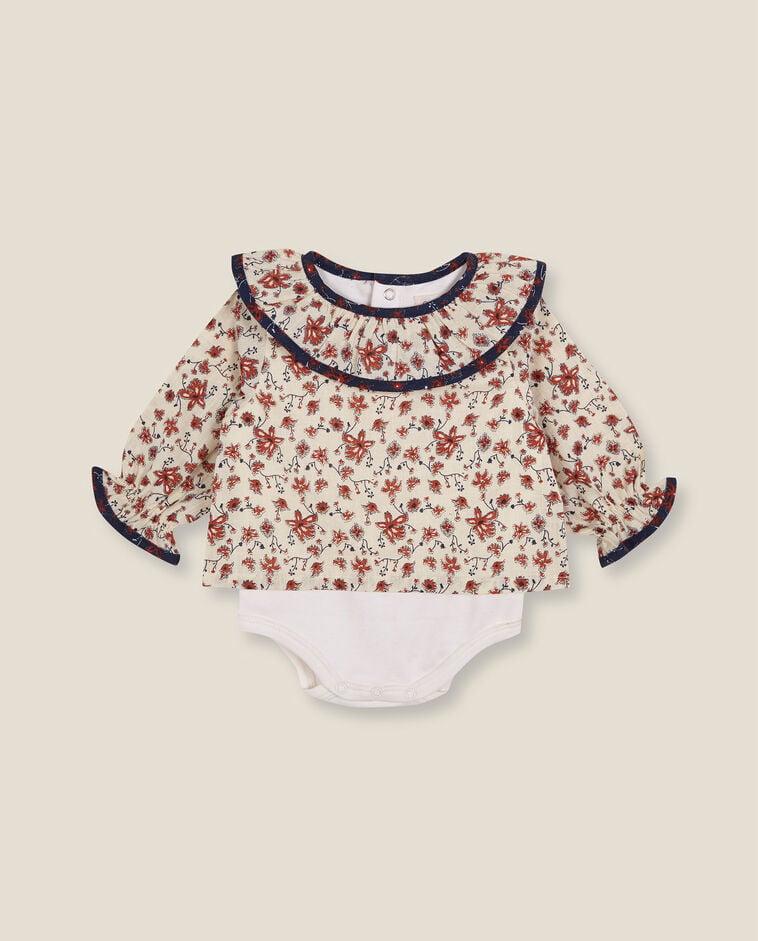 Camisa flor morada reci&eacute;n nacido