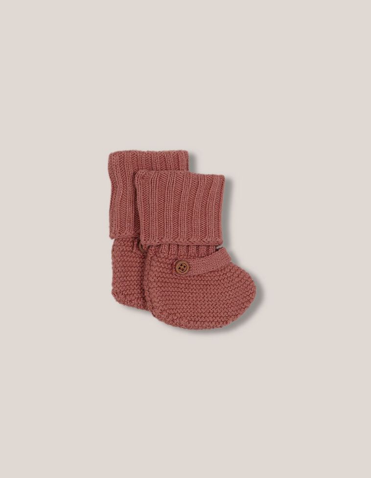 Patucos bota de punto granate