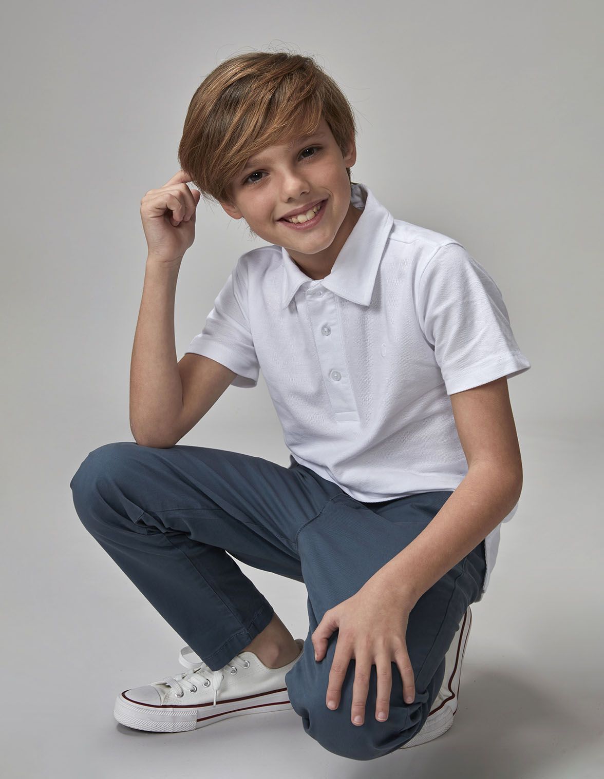 Polo basico blanco para nino Gocco