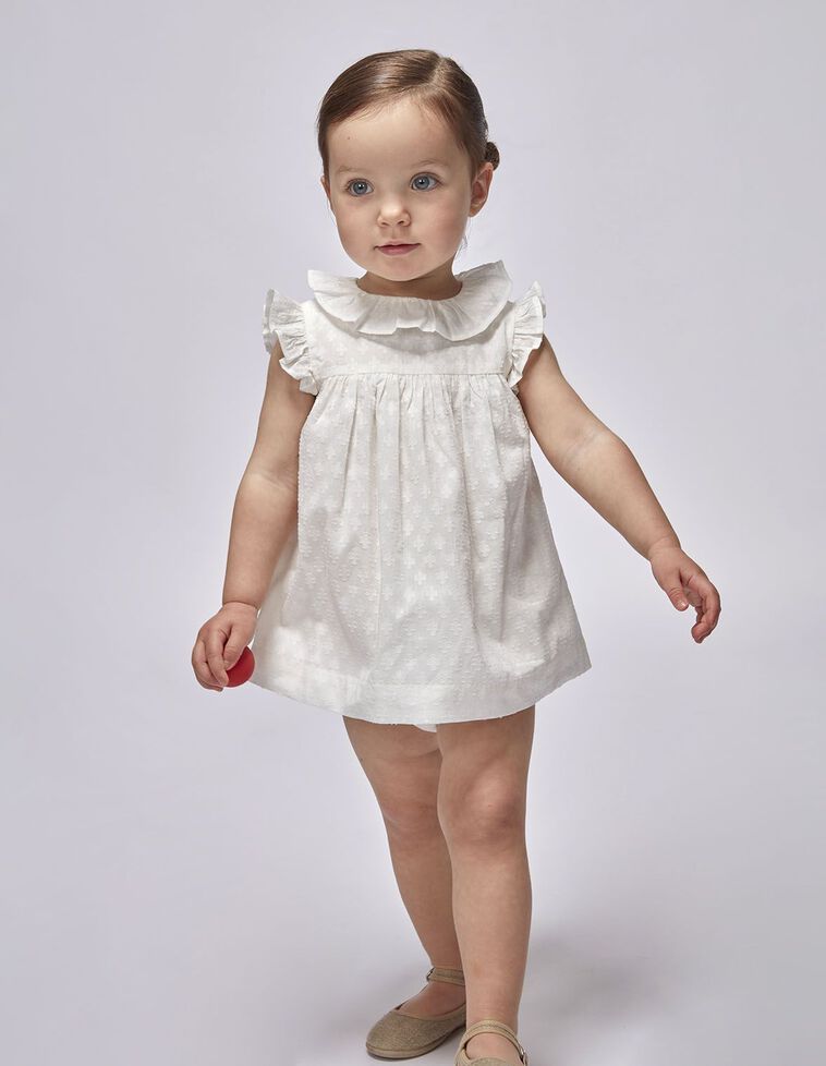 Vestido de dobby blanco
