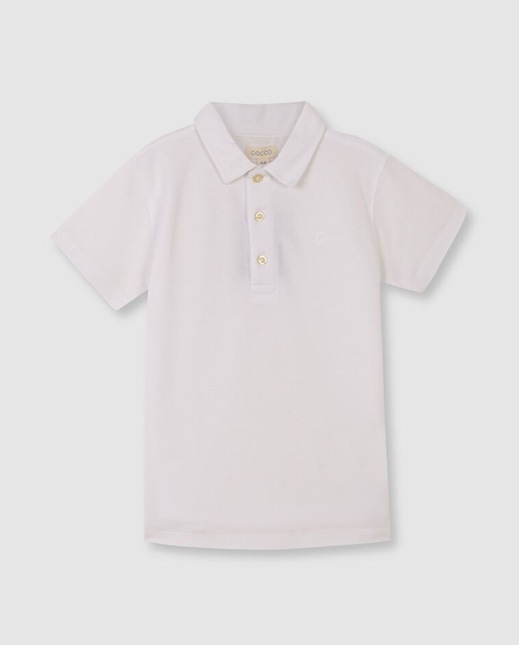 Polo b&aacute;sico de piqu&eacute; blanco