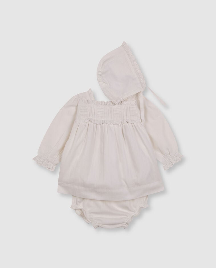 Conjunto con capota blanco beb&eacute;