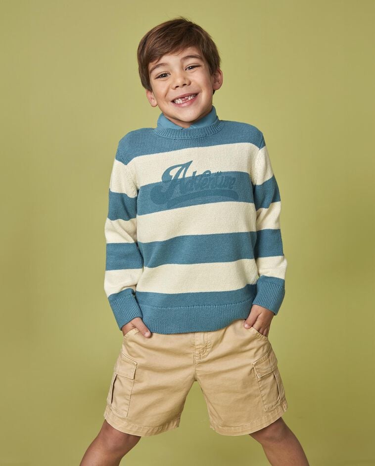 Jersey de rayas con gr&aacute;fico azul