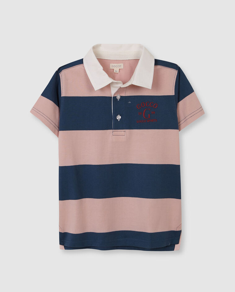 Polo de rayas azul oscuro