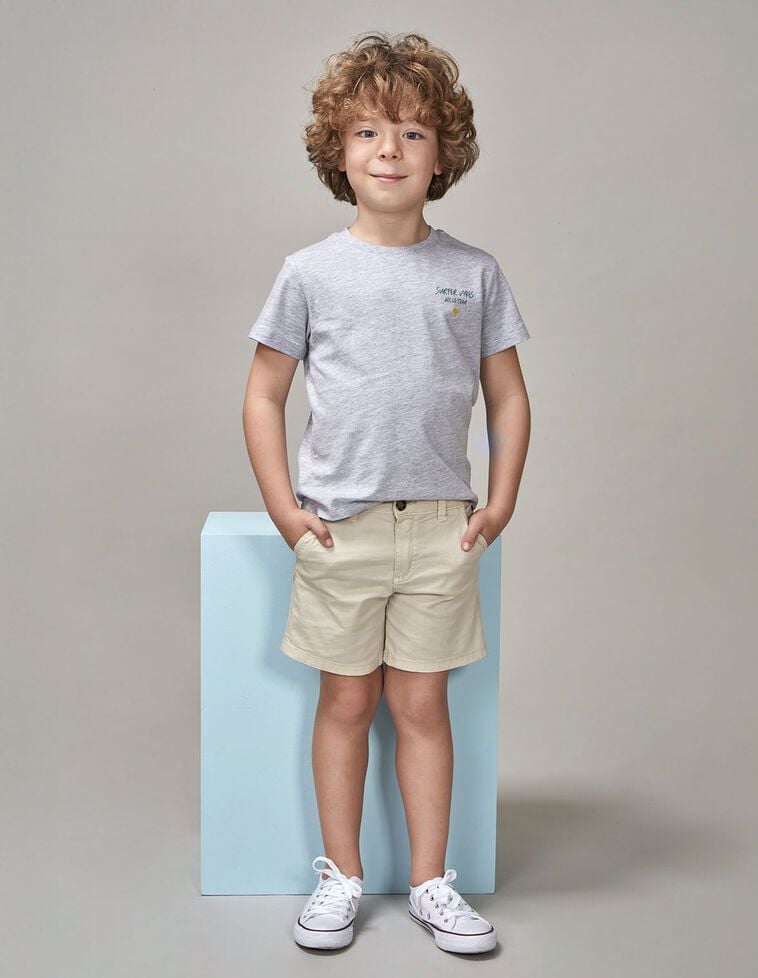 Pantalón chino corto marrón