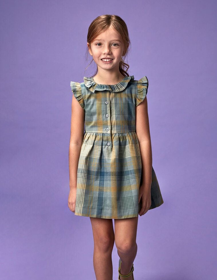 Vestido de cuadros azul