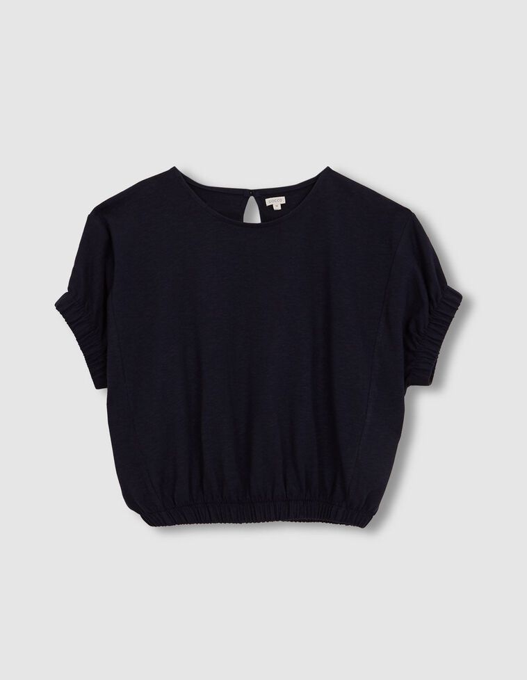 Camiseta madre abullonada azul
