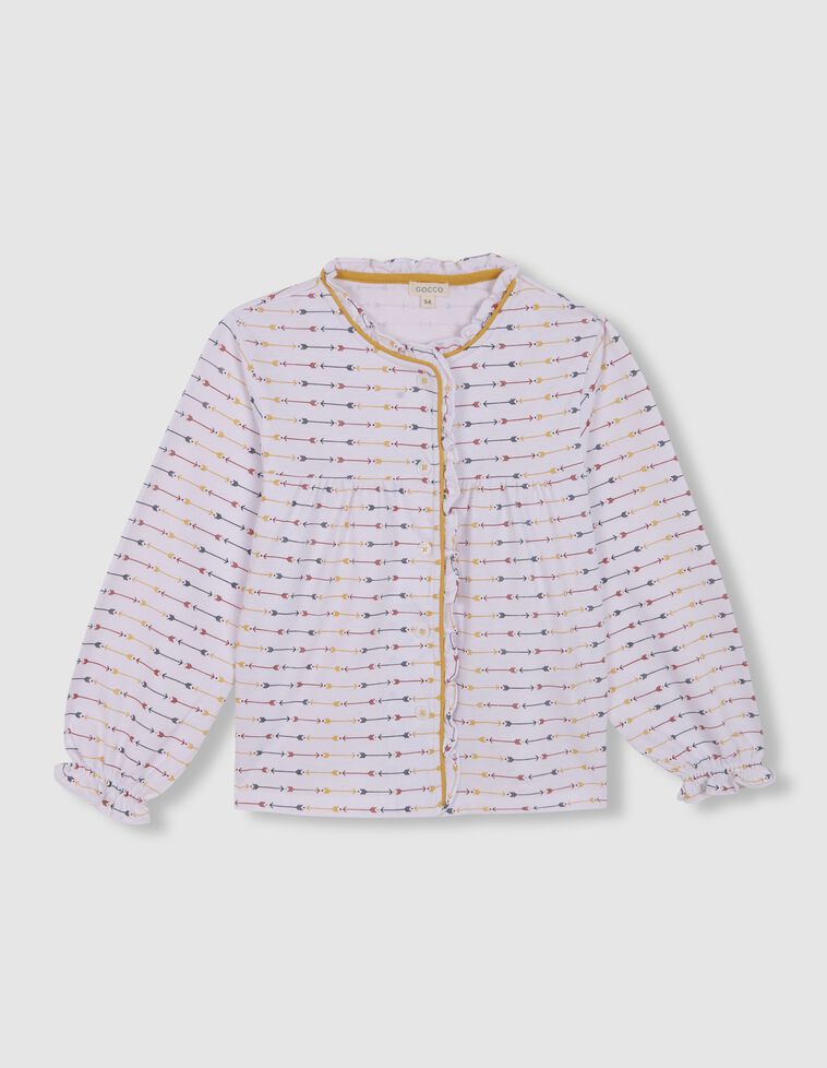 Pijama estampado con vivo a contraste blanco