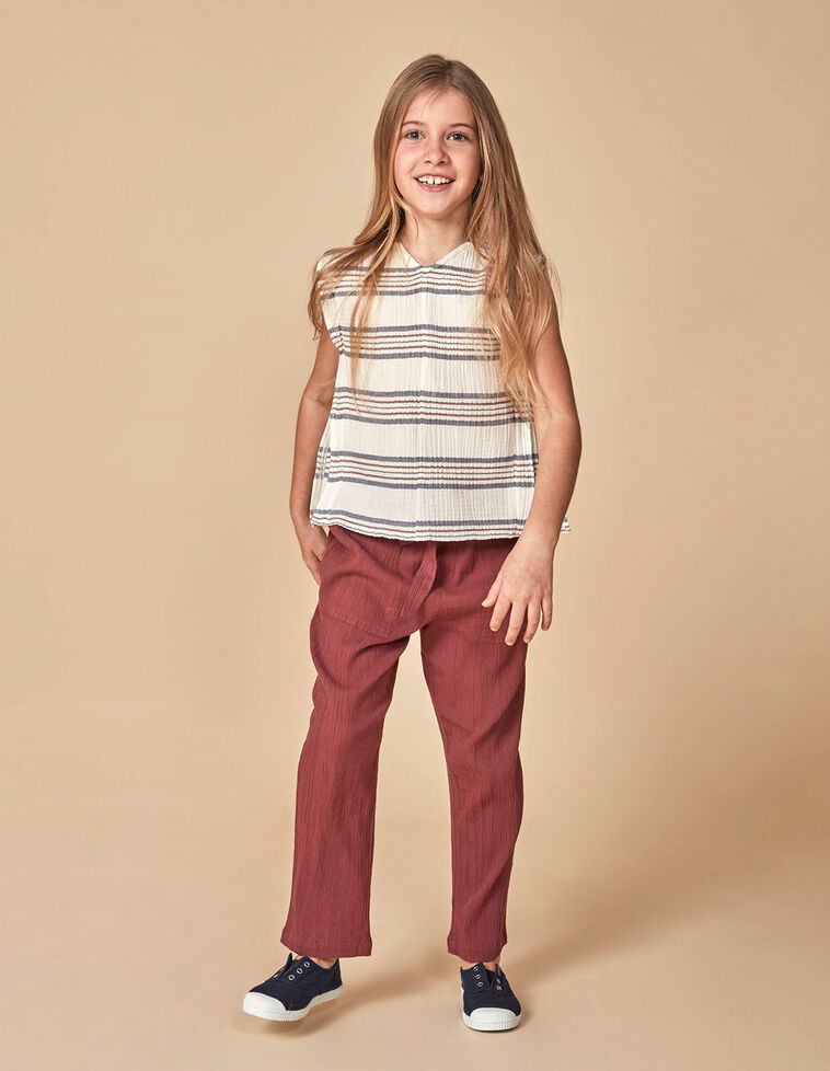 Pantalón de bambula berenjena