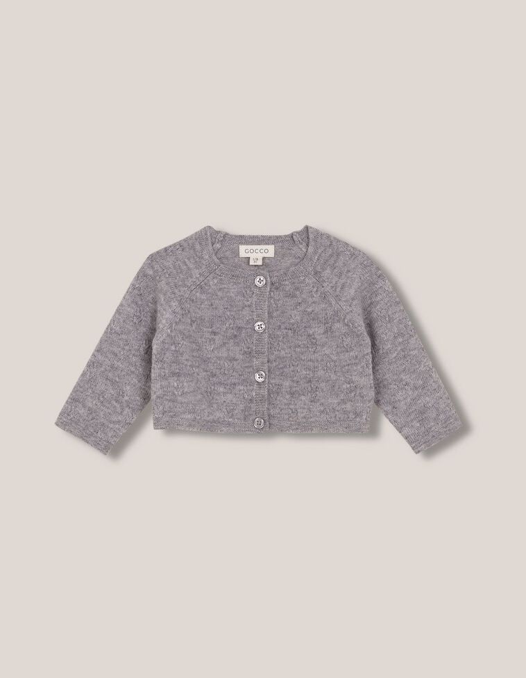 Chaqueta punto especial gris con cashmere