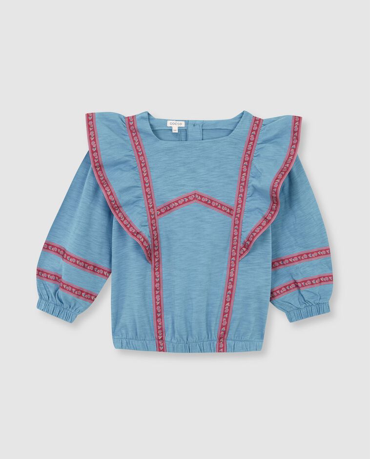 Camiseta con vivos a contraste azul