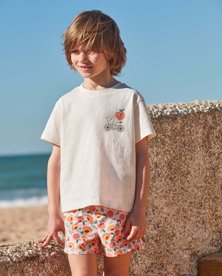 Camiseta con print blanco