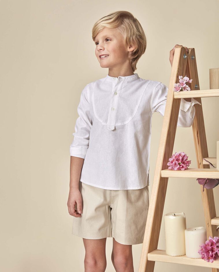 Camisa panadera lino blanco