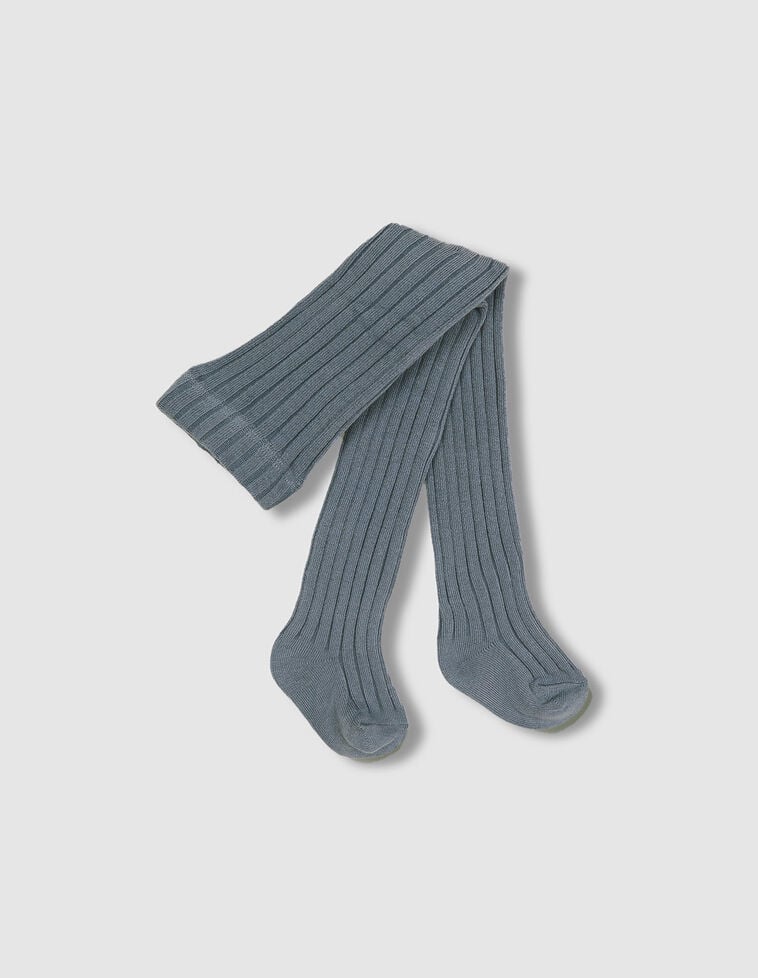 Leotardos de canalé azulado