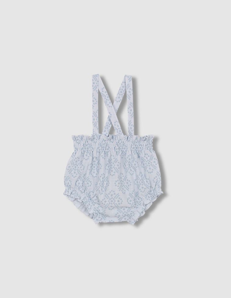 Bombacho estampado con tirantes azul