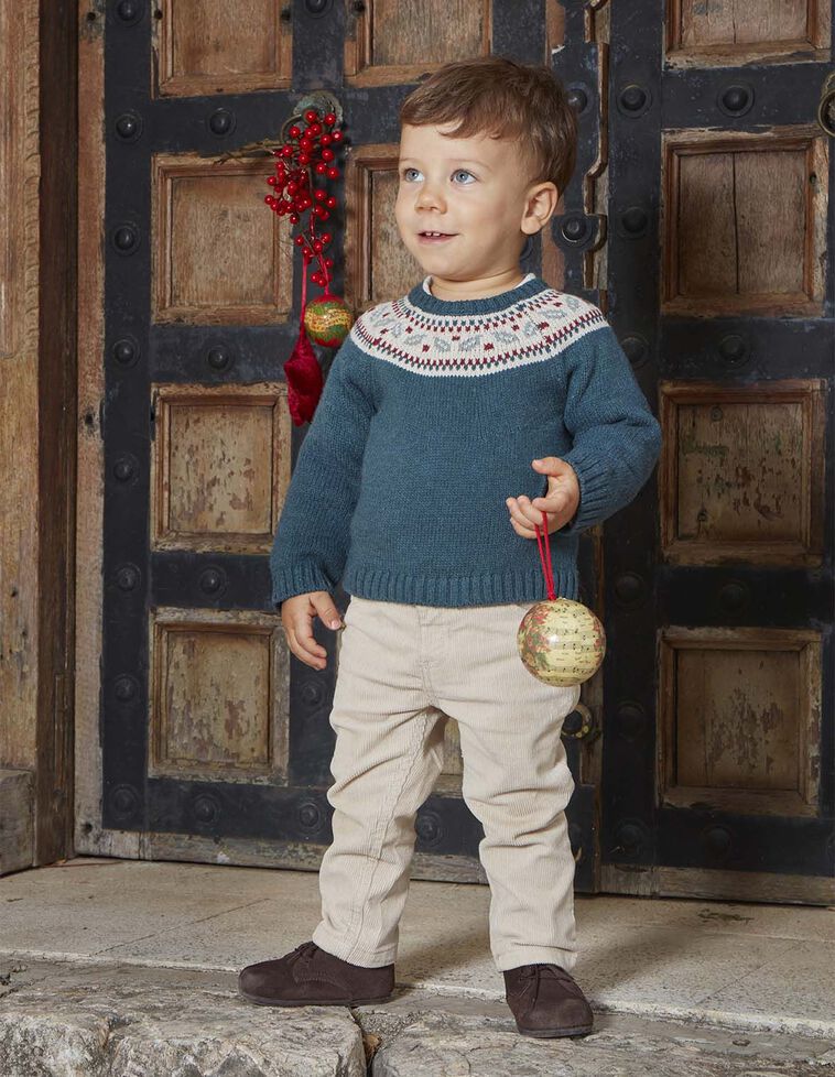 Jersey de greca verde con lana