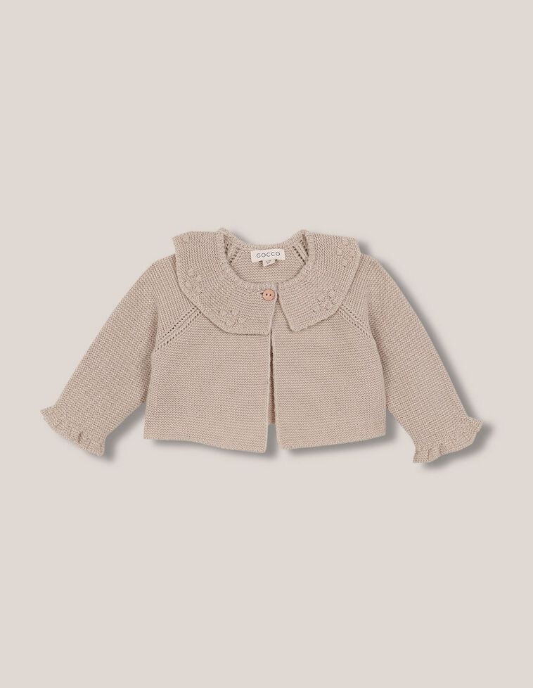 Chaqueta cuello volante marron