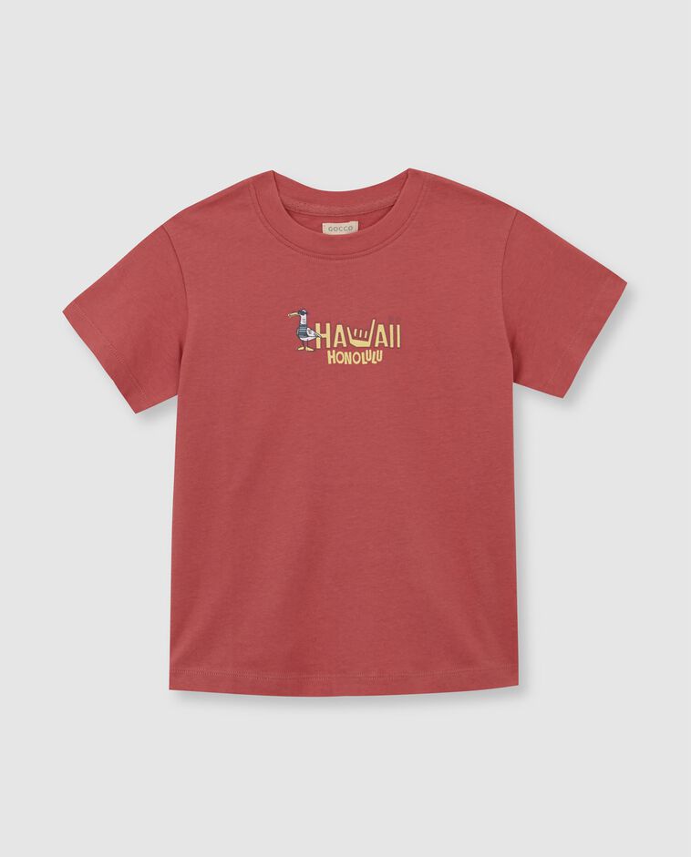 Camiseta con print rosa