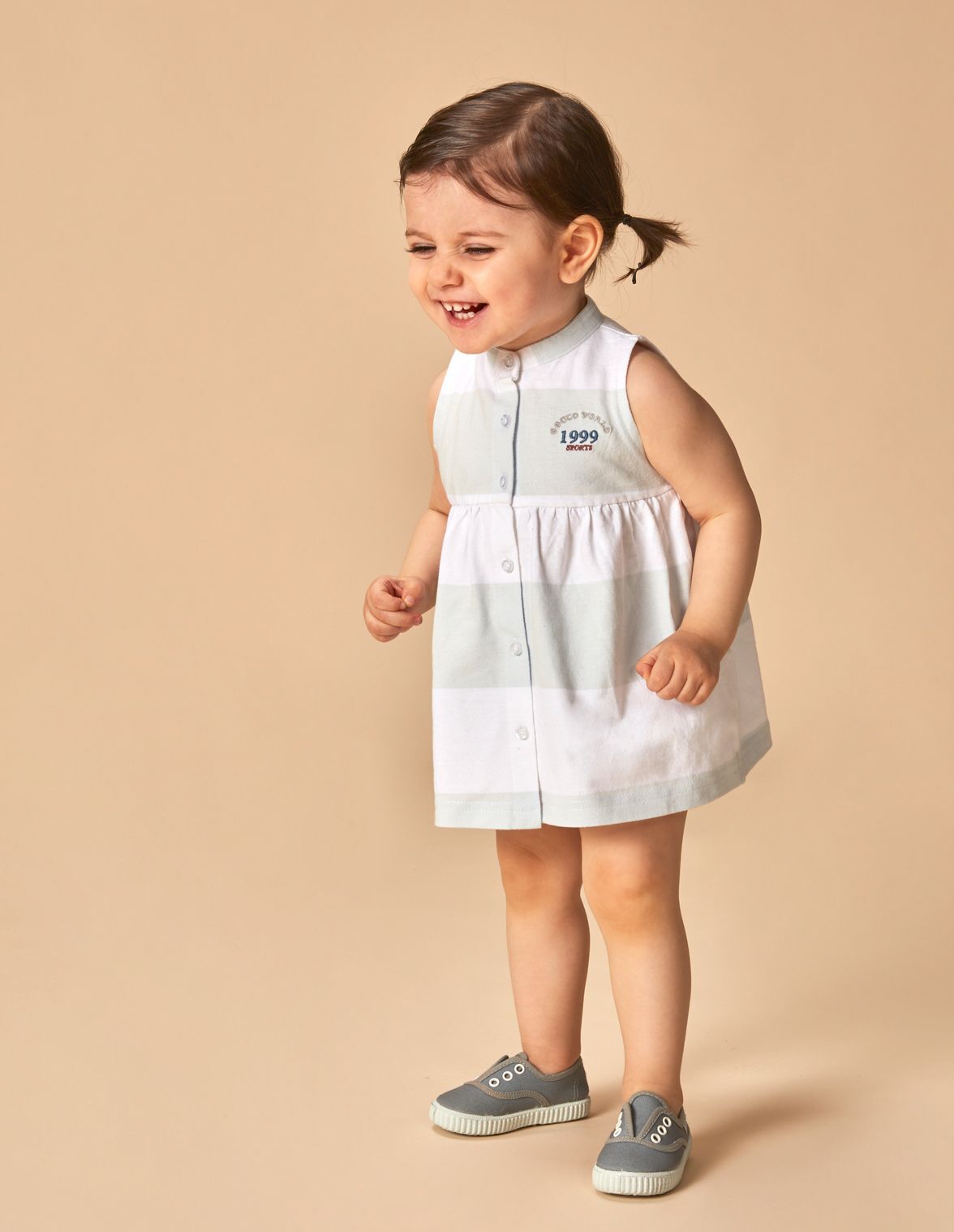Vestido polo rayas azul y blanco de Beb ni a Gocco