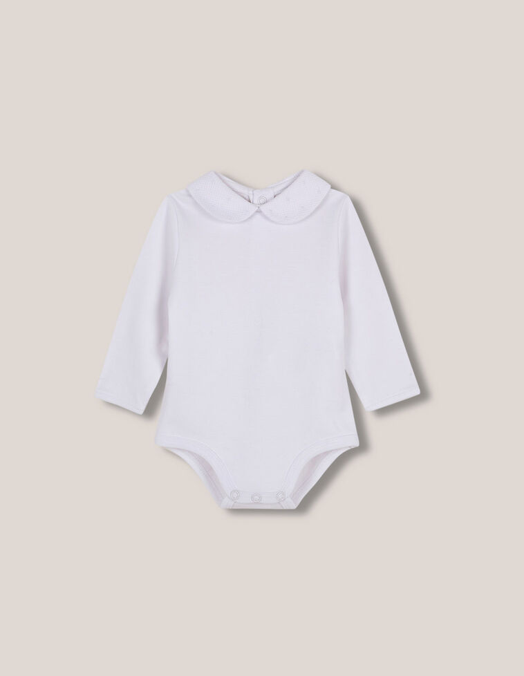 Body cuello pique bordado