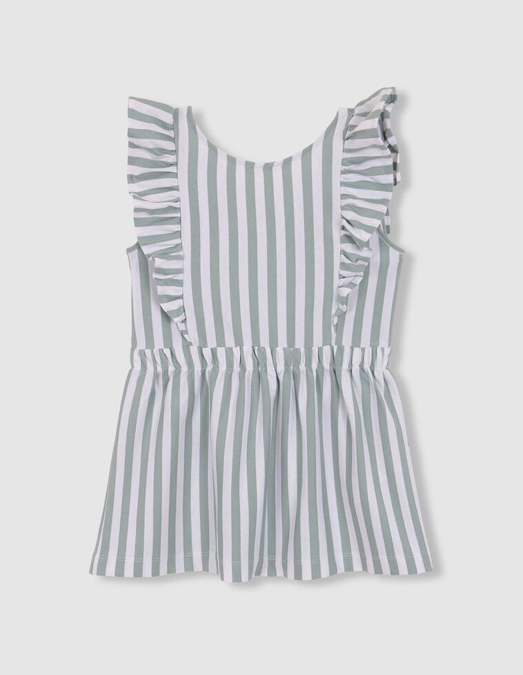 Vestido de rayas de punto verde