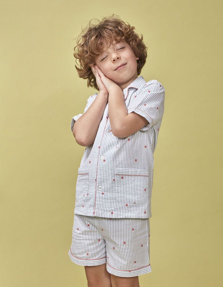 Pijama rayas con estrellas blanco