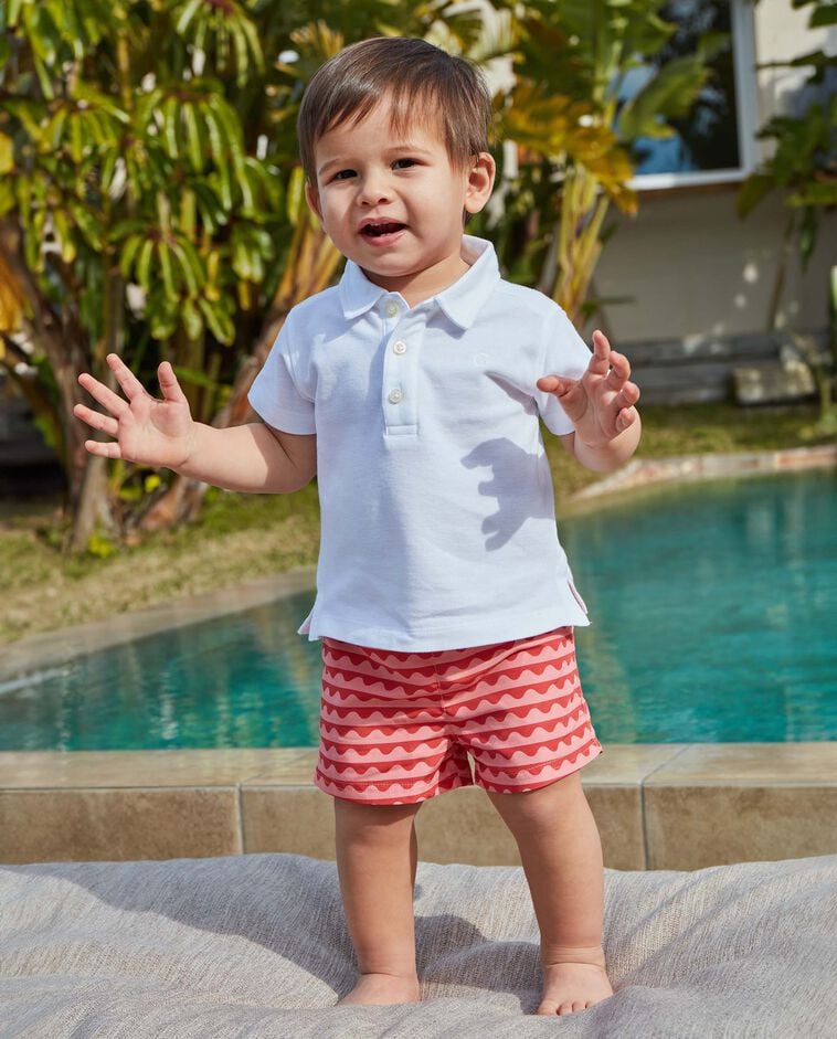 Polo b&aacute;sico de piqu&eacute; blanco