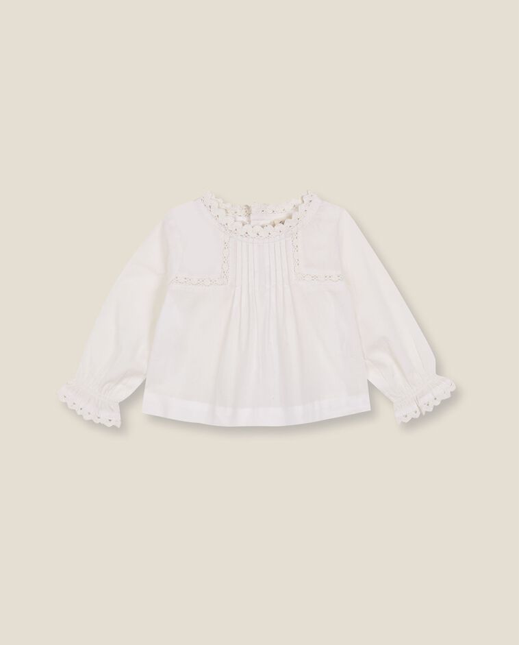 Camisa con jaretas blanco reci&eacute;n nacido