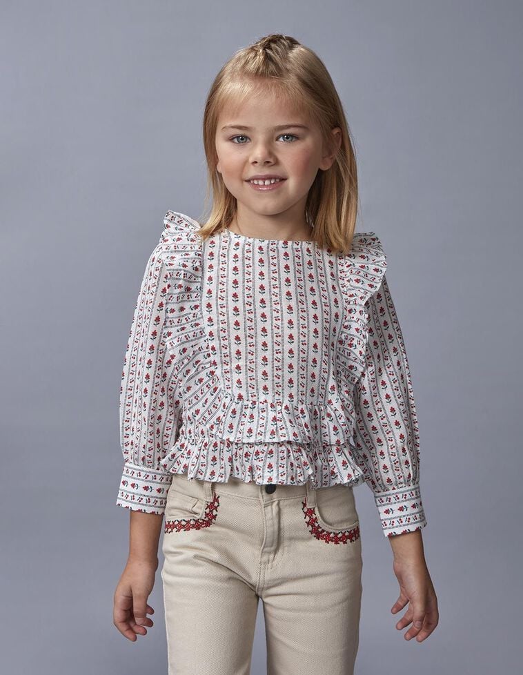 Blusa con volantes rojo Blusa con volantes rojo