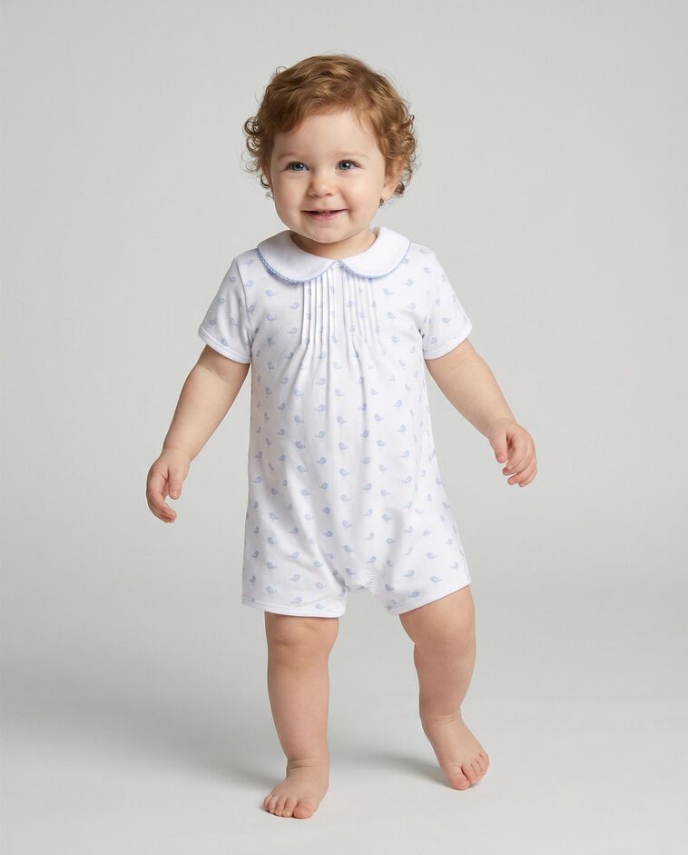 Pijama de beb&eacute; corto azul claro