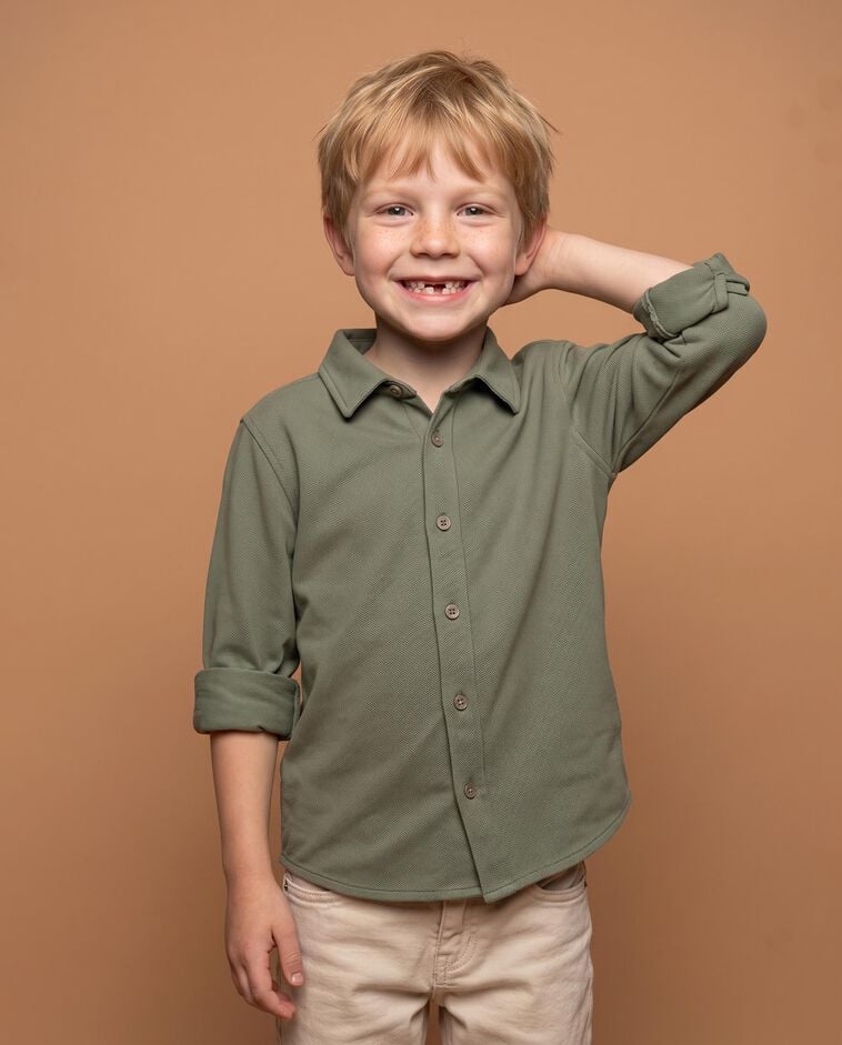 Camisa polo verde ni&ntilde;o