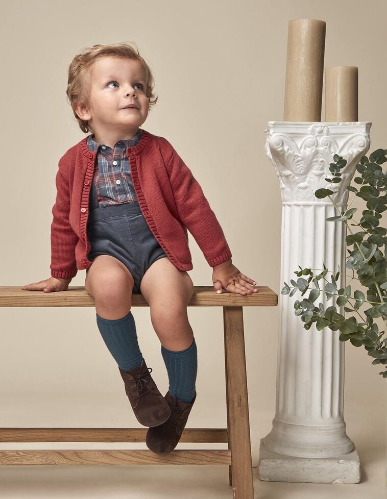 Chaqueta básica con lana granate Chaqueta básica con lana granate